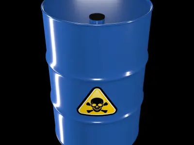 Clean Blue Barrel Low-poly 3D model