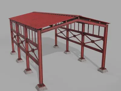 Steal Canpoy Low-poly 3D model