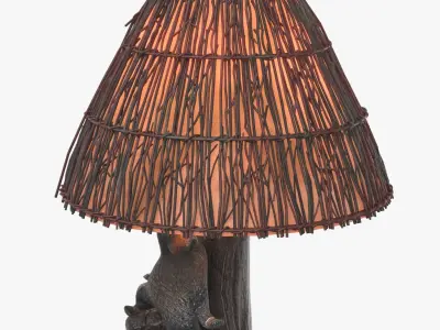 Twig Shade Bear Design Table Lamp PBR 3D model