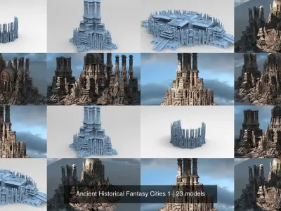 Ancient Historical Fantasy Cities 1 3D Model Pack