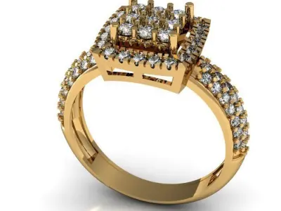daimond ring 3D print model 34