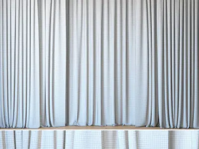 Curtains 82 Curtains with Tulle ROHI Topia 3D model