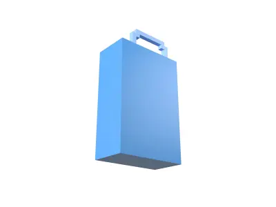 Voxel Plastic Bag v1 002 Low-poly 3D model