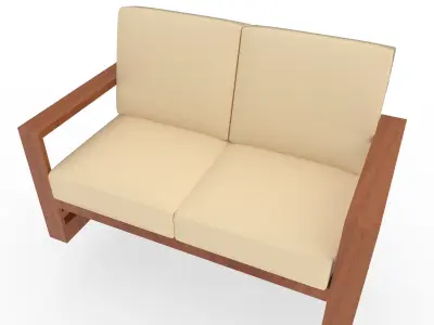 Two seater sofa Free low-poly 3D model