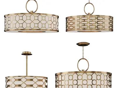 Allegretto four pendant lights with circular pattern Low-poly 3D model