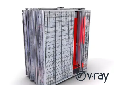 Cyberpunk Skyscraper High-Tech model pack Low-poly 3D model