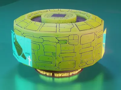Modular Stylized Cyberpunk Building 5 Low-poly 3D model