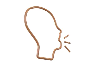 Neon Speaking Head v1 005 Low-poly 3D model
