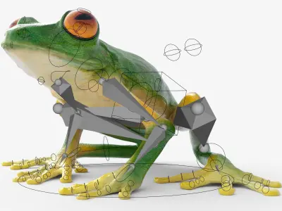  Great Blue Heron Eats Frog Rigged For Blender 