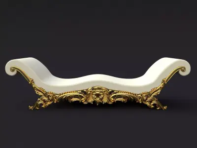 sofa STL gold chaise longue 3D model