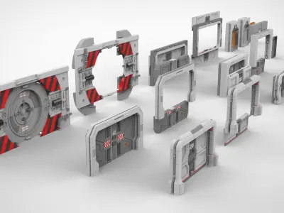 Sci-fi door collection 2 3D model