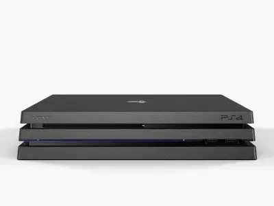 Sony PlayStation 4 Pro Game Console Low-poly 3D model