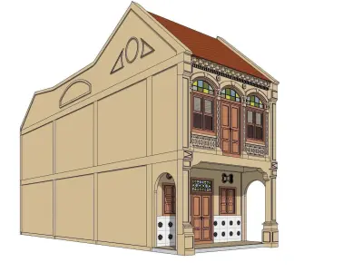 Malaysia Shophouse 1850 3D model