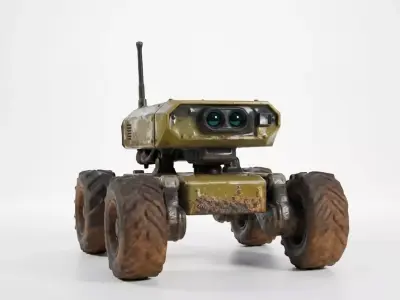 Stylized Wasteland Scout Rover 3D Model Low-poly 3D model