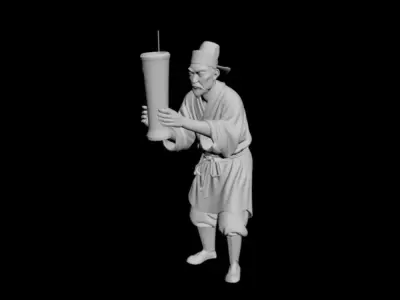 Chinese Abstract Tang Song Street Scene Watchman 3D model