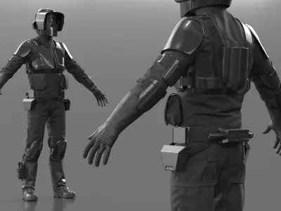  Star Wars Shadow Trooper Armor Black Edition Rigged for Cinema 4D 
