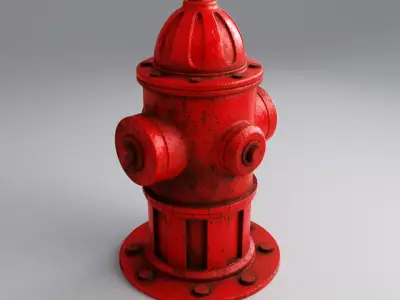 Fire Hydrant Low Poly PBR 3D Model Low-poly 3D model