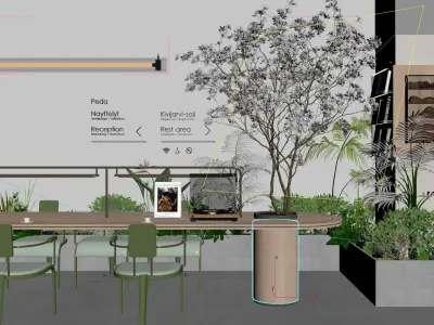 3D model of the rest area in the milk tea shop 3D model
