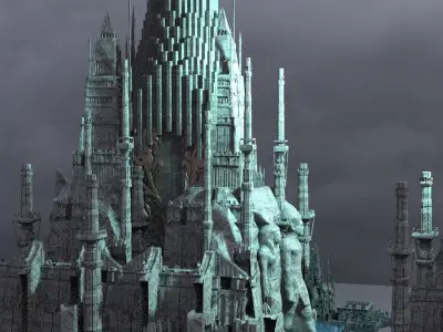 Celtic Gods Engraved City 2 3D model