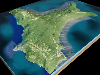 Christmas island 3d model terrain 3D model