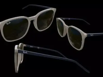 Ray-Ban Unisex Square Light Brown Frames 3D model