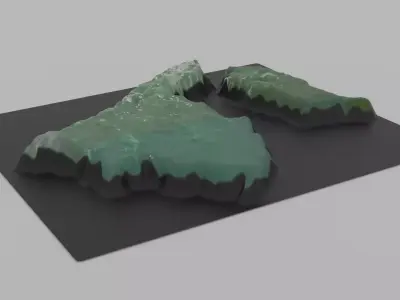 Brunei Map Country Low-poly 3D model