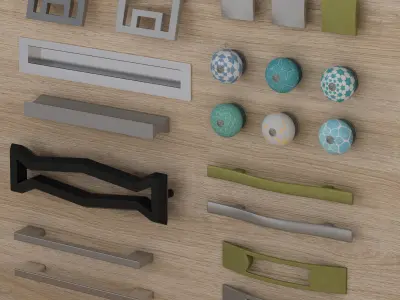 Handles set of 3D model