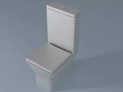 Toilet with Seat - Realistic Bathroom 3D Model Low-poly 3D model