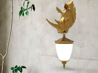 Rhino Wall Lamp 3D print model buy