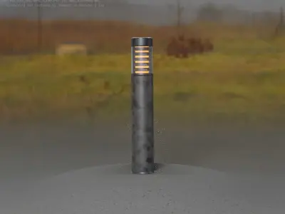 Galvanized Light-Column -17- Street-Light 9 Low-poly 3D model