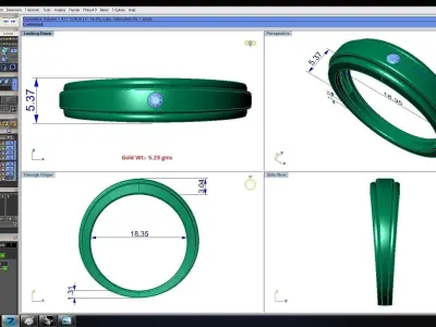 Solitaire Wedding Engagement Women Band Ring 3D print model 2