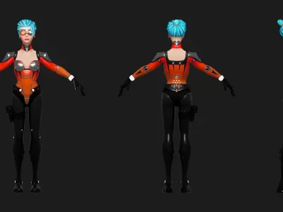 LOW POLY GAME READY SCI Fi GIRL CHARACTER Low-poly 3D model