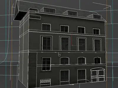 Low Poly Building house in paris 3D model