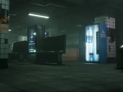 Subway Station Low-poly 3D model