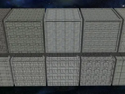 20 Seamless Sci-fi Panels - Squarish Texture