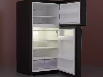 Top-Freezer Refrigerator Low-poly 3D model