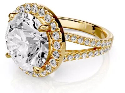 Engagement ring Elena 5ct 3D print model