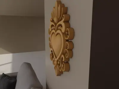 Ornate Heart Wall Decor STL 3D Print Model 3D print model