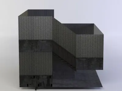Corridor with stairs Low-poly 3D model buy