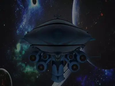 Guidel spaceship in space 3D model