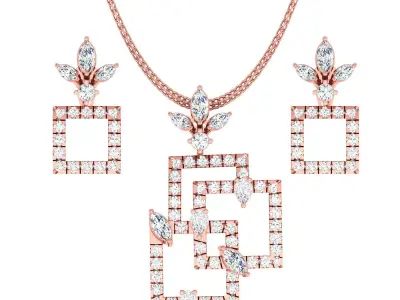 Light wt Pendant Earrings Set 3dm stl obj mtl gltf glb renders  3D print model