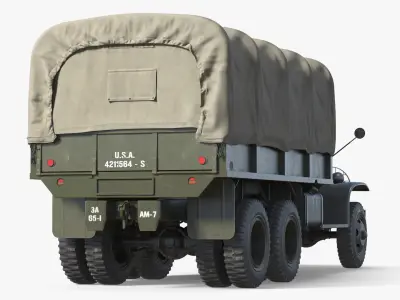  GMC CCKW 353 Military Cargo Truck Covered Green Simplified 