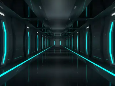 Sci Fi Room Low-poly 3D model 11
