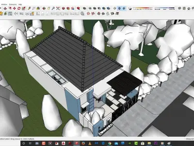 Sketchup enscape exterior and interior  ready for animation 3D model