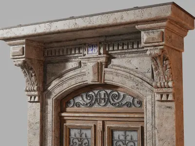 Neoclassic door 2 Low-poly 3D model