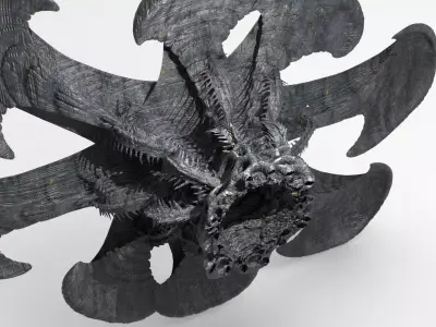 Xeno Inspired Spine Ship 2 3D model