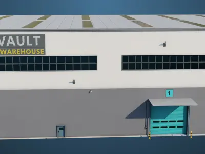 Logistic Cargo Warehouse Interior and Exterior All PBR Textures 3D model
