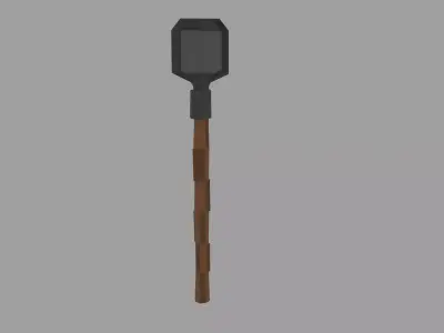 Low-Poly Stylized Shovel Game Ready Low-poly 3D model