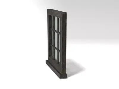 Medieval Window Small Square Glass 3D Model Tudor Low-poly 3D model