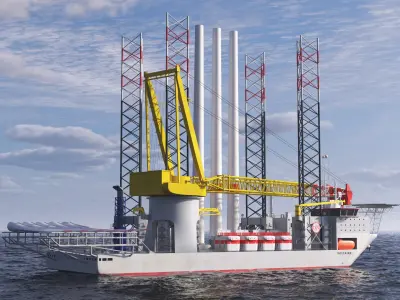  Voltaire Installation Vessel with Wind Turbine Equipment 